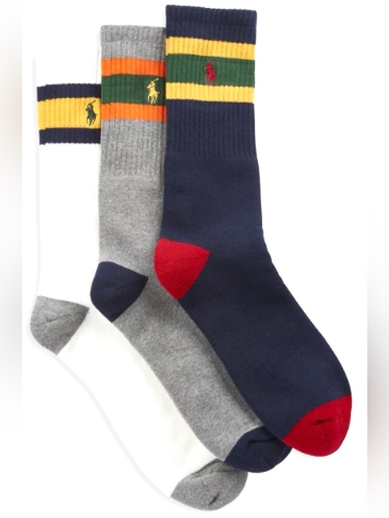 Polo Ralph Lauren Other - Polo Ralph Lauren 3-pk Multi Stripe Crew Socks